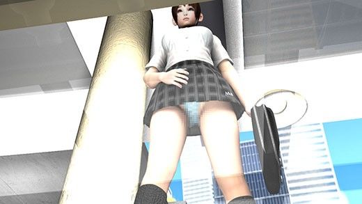グリーン席に座っていたらホームの端に立ってるマイクロミニスカートな女の子に遭遇！1階の座席から彼女のスカートの中を覗いたパンチラ動画。（PV:可愛いサテン地水玉パ…1