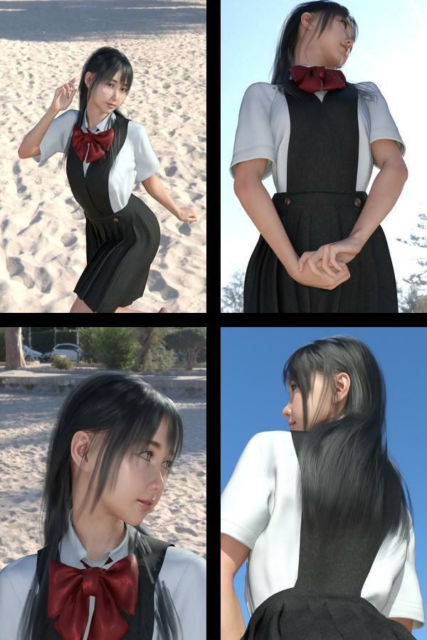 【＋All】『理想の彼女を3DCGで作ります』から生まれたバーチャルアイドル「櫛田沙綾（くしださあや）」のJK風写真集:JK_012