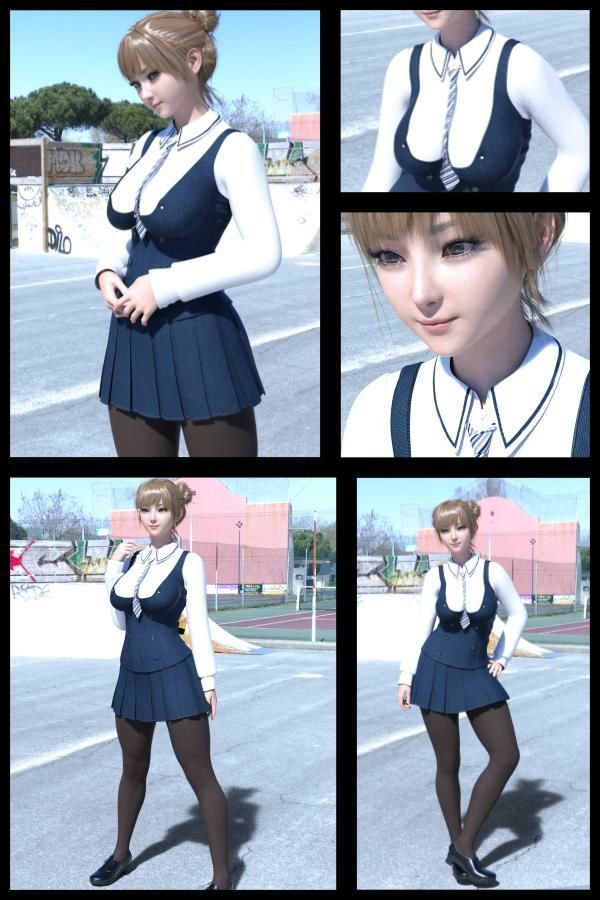 『理想の彼女を3DCGで作ります』から生まれたバーチャルアイドル「一ノ瀬廻里（いちのせめぐり）」の制服写真集:Gakusei-031