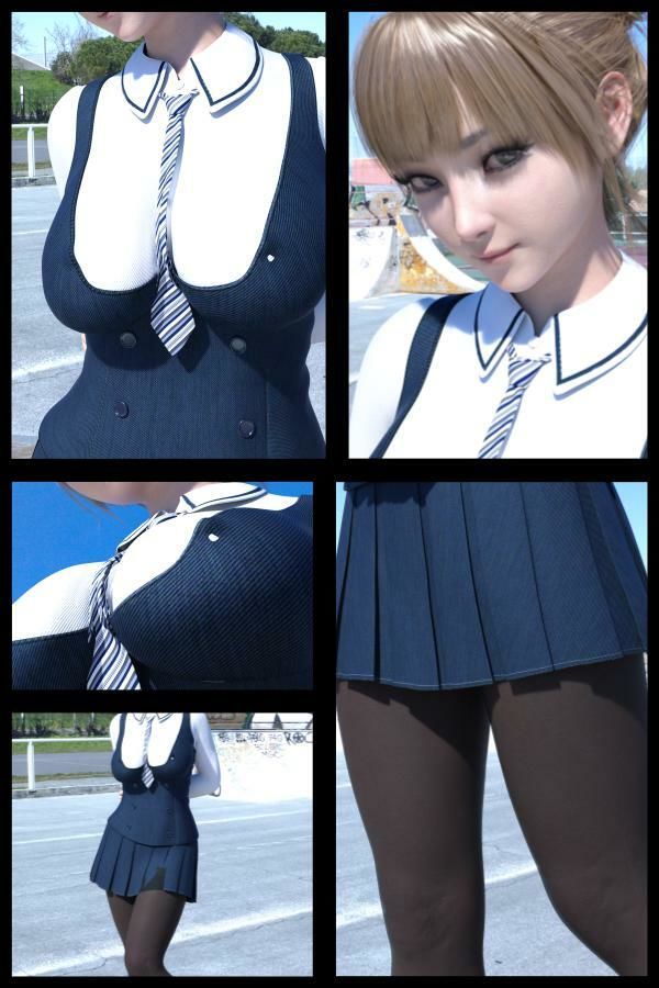 『理想の彼女を3DCGで作ります』から生まれたバーチャルアイドル「一ノ瀬廻里（いちのせめぐり）」の制服写真集:Gakusei-032