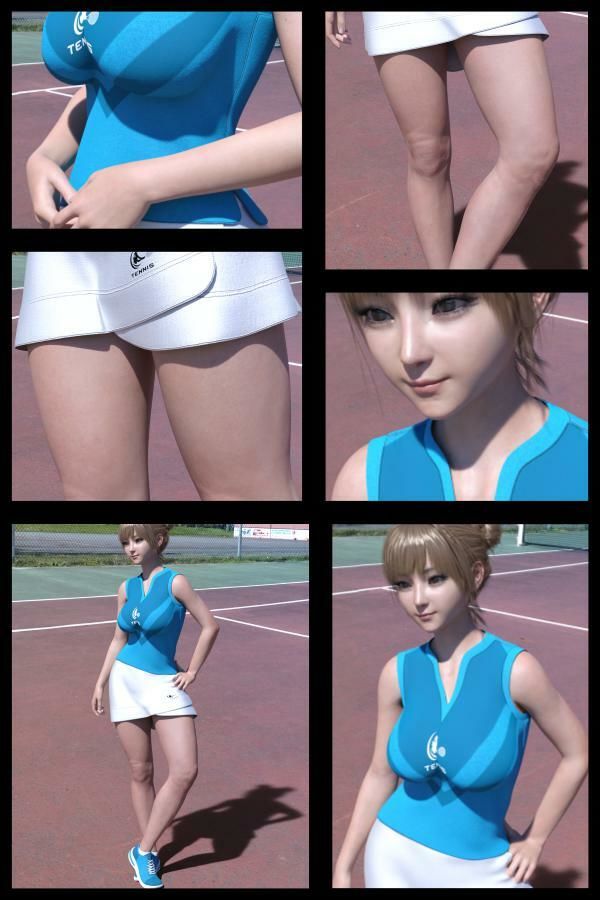 『理想の彼女を3DCGで作ります』から生まれたバーチャルアイドル「一ノ瀬廻里（いちのせめぐり）」のテニスウェア写真集:Gakusei-131