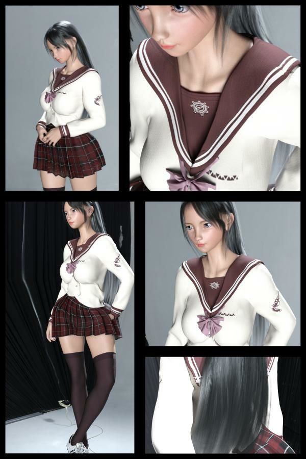 【Dars-100】『理想の彼女を3DCGで作ります』から生まれたバーチャルアイドル「美菜（みな）」の制服写真集:Mina-011